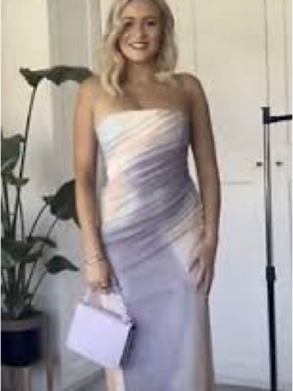 NWT Strapless Lavender Ombre Evening Dress